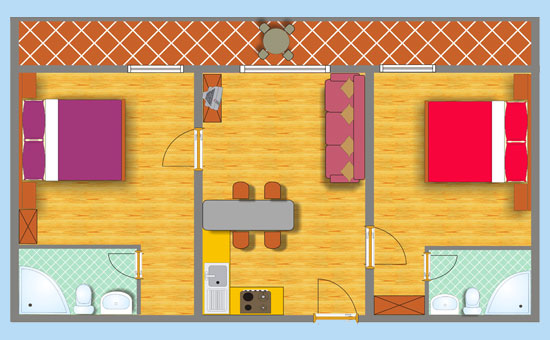 apartmani bekavac makarska tlocrt apartmana